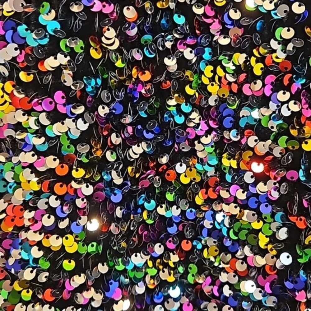 Doe & Rae Sequined Tank Top Small Women's Multi Color Ribbed Festival Party - Picture 4 of 7